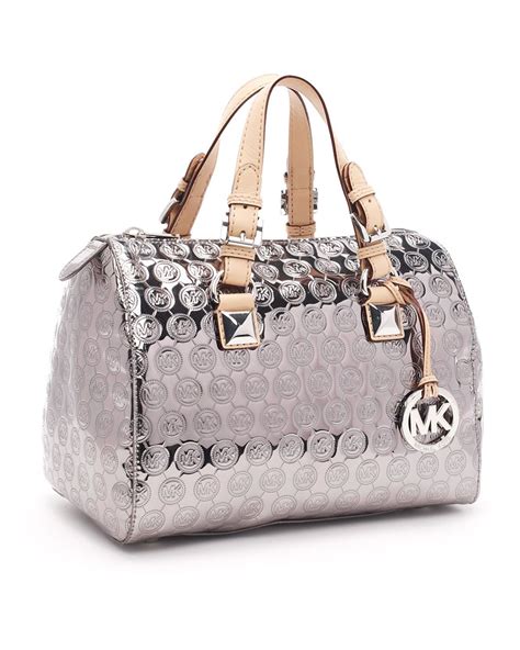 Grayson Medium Metallic Empire Monogram Satchel 